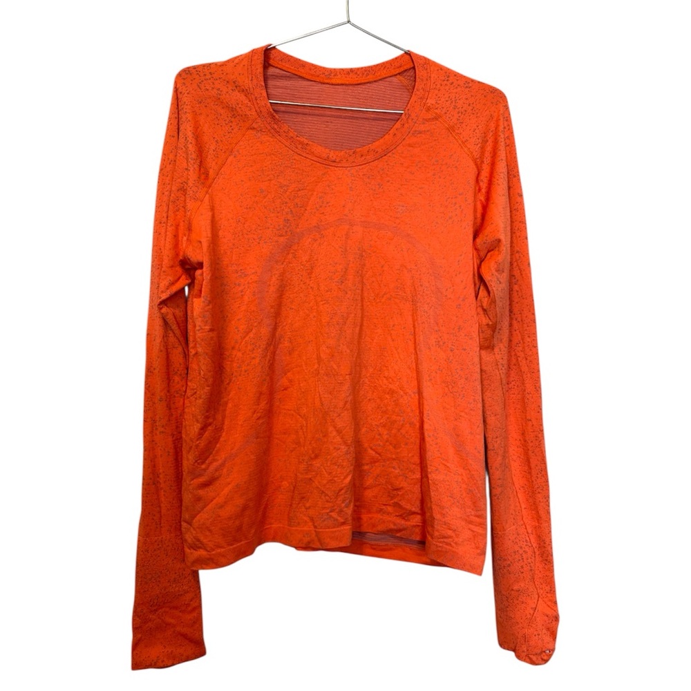 lululemon athletica Long Sleeve Crewneck Top in Bright Orange